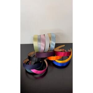 Lot Of 15 Colorful  1" Plain Satin Hard Headband,Hair Headband for Women,Girls